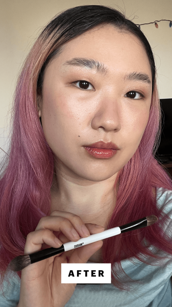 Han after using the Makeup by Mario EF1 DualEnded Cream  Powder Brush