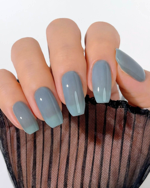fog blue nails by kijibae